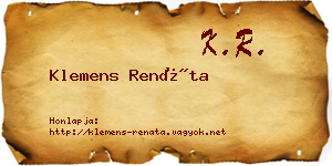 Klemens Renáta névjegykártya